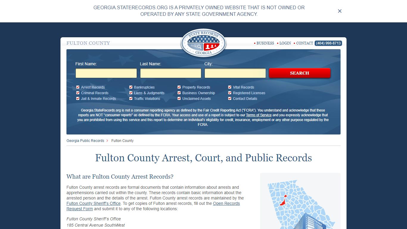 Fulton County Arrest, Court, and Public Records